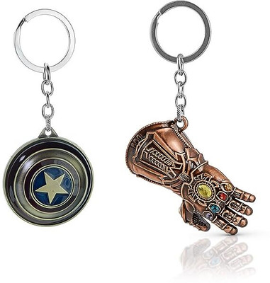GKM Avengers Captain America rotating shield & Thanos Hand combo set keychain Key Chain