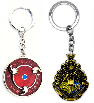 ShopTop Naruto spinning rotating keychain and gold Hogward keyring Key Chain