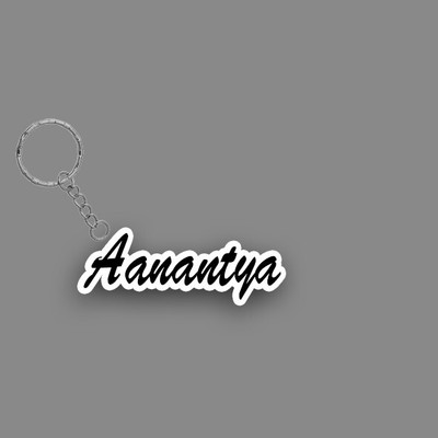 SY Gifts SYG Aanantya Name Keychain White And Black Key Chain