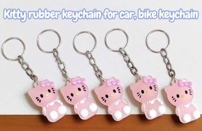 Tera13 Kitten Shape Keyring For Kids, Birthday Return Keychain for Bike Car, Girls keys Key Chain