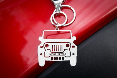 kraftnix Thar Customizable Engraved Stainless Steel Key Ring With Number Plate Key Chain