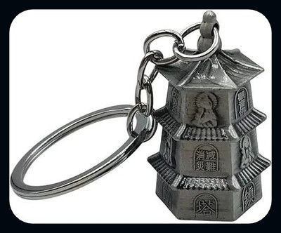 Meeko.com Classic Pagoda Bell Keychain,Guardian Bell,Temple Bell Keyring (Random color)-A Key Chain