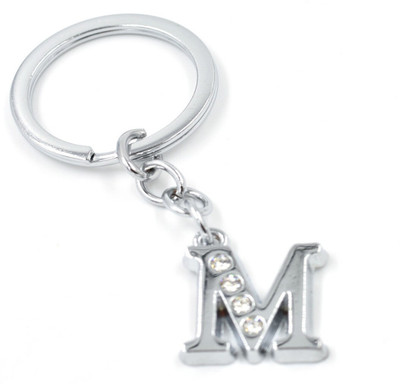 Meeko.com Alphabet M Metal Key Chain For Unisex with attractive Diamond Key Chain