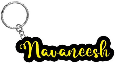 SY Gifts Navaneesh Name Black Yellow Name Keychain Key Chain
