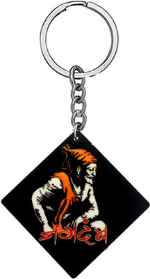 AFH Jagdamba Shivaji Maharaj Red Religious Gifiting Keychain for Men and Women Key Chain