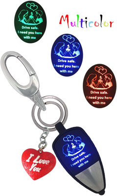 SHOKY LOOKS Beautiful LED Couple Light With Love Heart I Love You Hanging Hook Key Chain