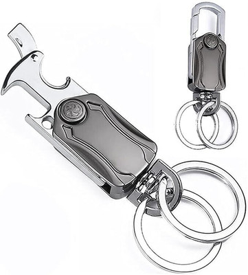 uorme Multifunction Keychain 5 IN 1 Heavy Duty Dual Ring Metal Keychain Key Chain