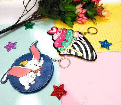 CLICKETYCLACK Quirky Cute Coin Purse with Keychain (Random Mix Pack-2) Key Chain