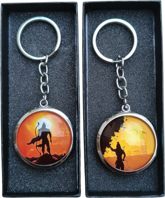 MYV Combo Of Lord Shri Ram Ji Stylish Double Sided Glass Key Chain (Pack Of 2) Key Chain