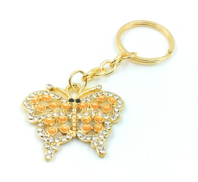 Key Era Butterfly Crystal Stone Fix Metal Key Chain