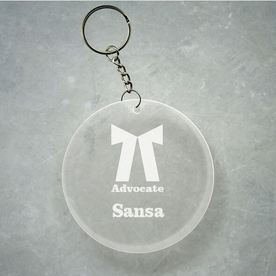 SY Gifts Advocate Logo Desigh With Sansa Name Key Chain