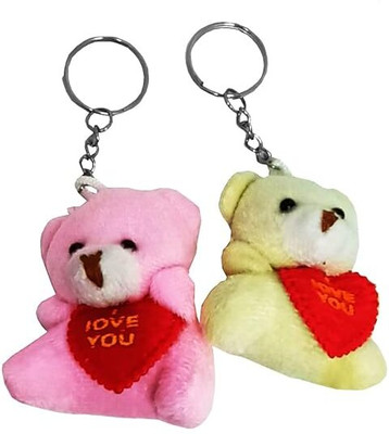 ShopTop Cute Teddy With Holding Heart Shape and I Love You random colour key chain Key Chain