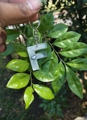 SnipNclip Crafts F Letter\ Alphabet Keychain with Silver ring || Handmade Gift Key Chain