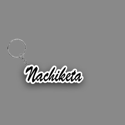 SY Gifts SYG Nachiketa Name Keychain White And Black Key Chain