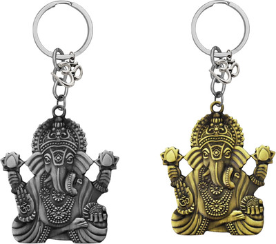 M Men Style Lord Ganesha Om Metal Key Ring – Keychain for Car, Bike & Office Skey597-596 Key Chain