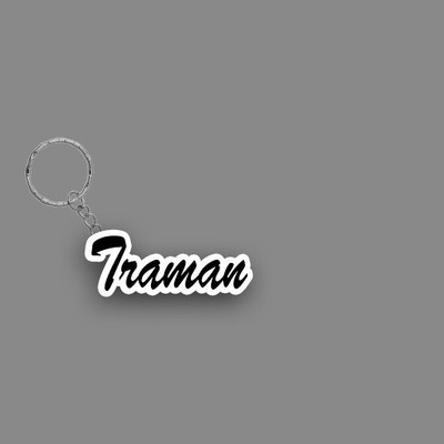 SY Gifts SYG Traman Name Keychain White And Black Key Chain