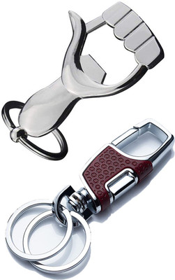 StealODeal Red Metal Hook with Silver Hand Opener Keychain Key Chain