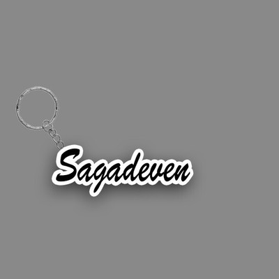 SY Gifts SYG Sagadeven Name Keychain White And Black Key Chain