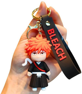 Funfob Bleach Ichigo Keychain With Hook & Strap For Fans Gifting Anime (Ichigo Bleach) Key Chain