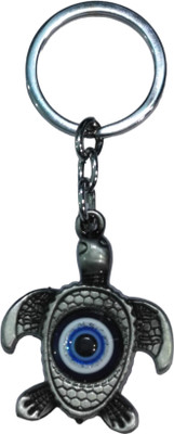 MAG BEE Turtle Evil Eye Good Luck Metal Keychain Grey and Blue Multicolor ( Desing 6) Key Chain