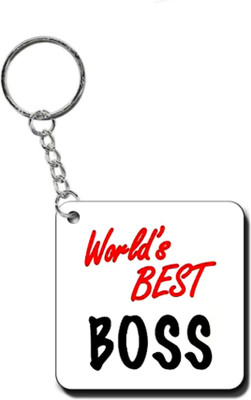 dk printing World best boss printed cute woodan keychain Key Chain