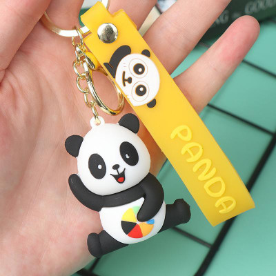 gtrp Cartoon Panda Keychain Sports Weightlifting Skating Panda 1Pes Key Chain