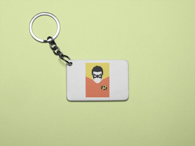 Rushaan Robin (BG Orange, Yellow) - Printed acrylic animated Keychain(Pack Of 2) Key Chain