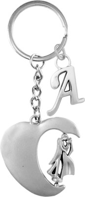 MGP FASHION Heart Couple With Stylish Alphabet A Fully Metal For All Type of Keys Keyring Key Chain