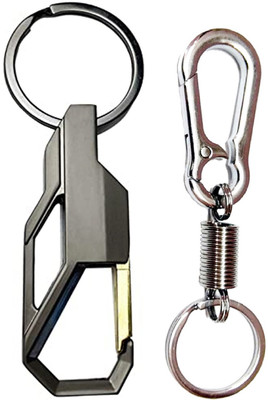 kd collections KD-635-261 Combo of Metal Carabiner Hook Keychain for Bike & Cars - Pack of 2 Key Chain