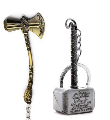 gtrp key Chain-Thor Hammer and Avengers Infinity War Axe Thor keychain Key Chain