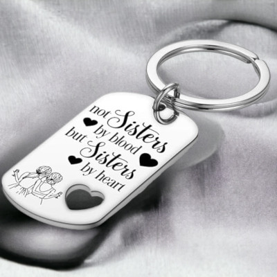 Shiv Jagdamba Not Sisters By Blood But Sisters By Heart Silver Steel Keychain KeyShiv8 Key Chain