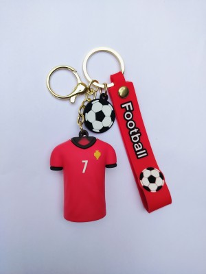 WillVision Red Rubber 3D Ronaldo Jersey Keychain/Keyring For Football Fans (PCS-1) Key Chain