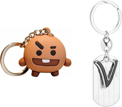 Newview SHOOKY V BLADE ALPHABET BTS Army Characters 3D Rubber Keychain and Keyring Key Chain
