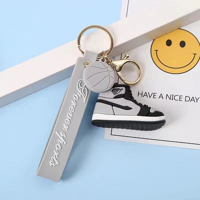 gtrp Creative Cartoon Soft Rubber ajshoes Keychain Cartoon Bag Pendant Grey Key Chain