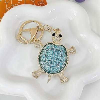 SHOPBIX Cute Turtle Design Sparkling Crystal Rhinestones Keychain 1 Pcs Key Chain