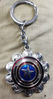 mik MARVEL CAPTAIN AMERICA ROTATING CENTER STAR Key Chain