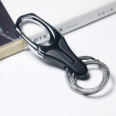 Jdp Novelty Stylish Hook Locking Silver Metal Carabiner Double Ring Metal KeyChain.8036 Key Chain