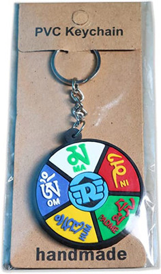 Meeko.com Tibet Ladakh Flag Prayer Words Bullet Bike Rubber Keychain Key Chain