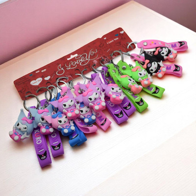 AARVI 12 Pcs Kuromi Keychains Keyrings for Kids Birthday Return Gifts Key Chain