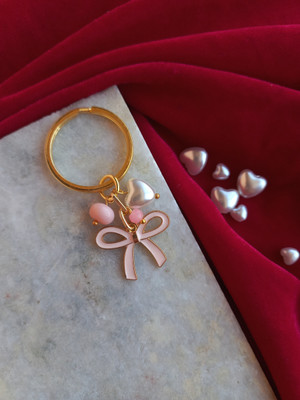 EnlightenMani Elegant Pink Bow Keychain | Perfect for Bags, Keys & Gifting Key Chain