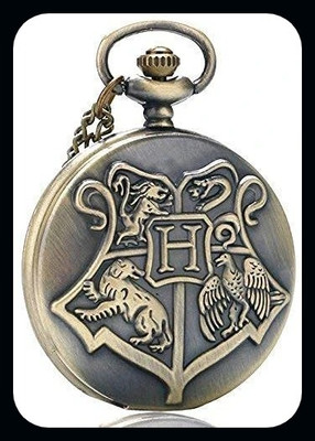 gtrp Keychain-Harry Potter Theme Antique Clock Metal Pocket Watch Key Chain-Brown Key Chain