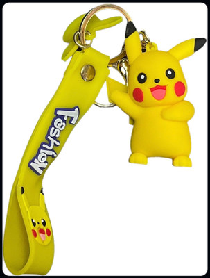 BBG BBG_Pokemon Pikachu 3D Silicon Keychains + Bagcharm + Strap:--A Key Chain