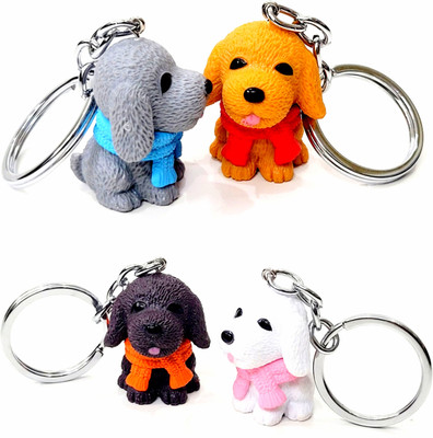 ADOREAL Cute Puppy Dog Keychains With Scarves Pack Of 1 Pair For Valentines Day Key Chain