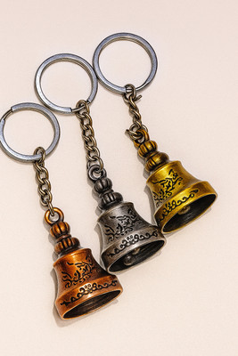 Keychain Set of 3 Vintage Metal Guardian Bell Keychains – Bronze, Silver & Gold Finish Key Chain