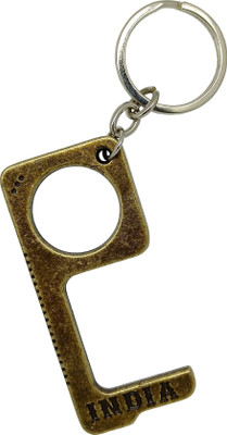 Get Fatang Made In India Multipurpose Safe Touch Keychain Metal Key with Silver Key Ring (Brass Antique) Key Chain