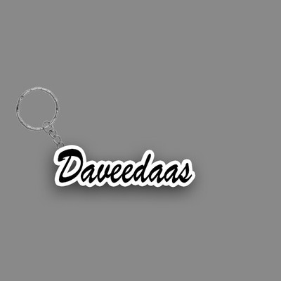 SY Gifts SYG Daveedaas Name Keychain White And Black Key Chain