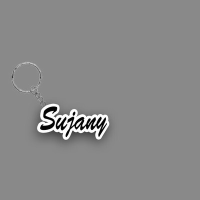SY Gifts SYG Sujany Name Keychain White And Black Key Chain