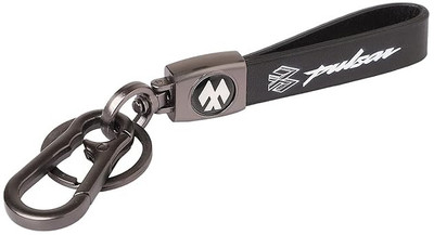 ATAR Premium Leather Metal Hook Locking Pulsar Keychain For Bike Car Men (Brown) PR2 Key Chain