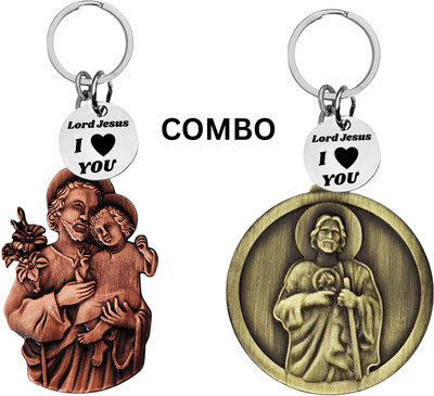 The Men Gift Lord Jesus Keychain Combo– Sacred Heart Religious Keyring Set ShivkeyCom635-630 Key Chain