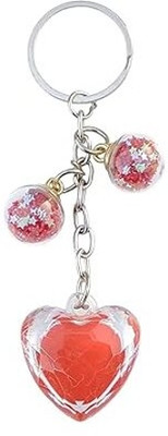 Shilpmart Crystal Heart Keychain with Pink Star Beads Key Chain
